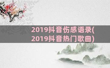 2019抖音伤感语录(2019抖音热门歌曲)