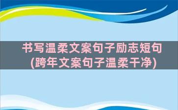 书写温柔文案句子励志短句(跨年文案句子温柔干净)