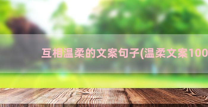 互相温柔的文案句子(温柔文案100句)