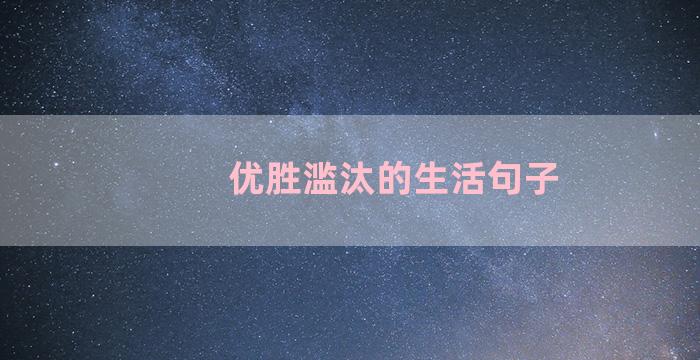 优胜滥汰的生活句子