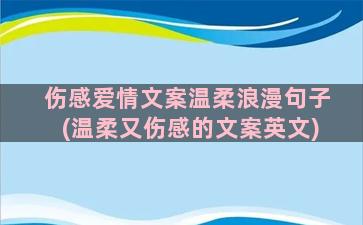 伤感爱情文案温柔浪漫句子(温柔又伤感的文案英文)