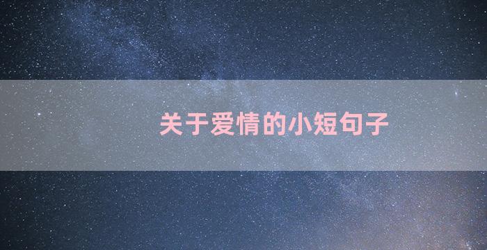 关于爱情的小短句子