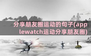 分享朋友圈运动的句子(applewatch运动分享朋友圈)