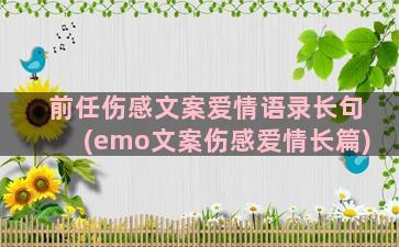 前任伤感文案爱情语录长句(emo文案伤感爱情长篇)