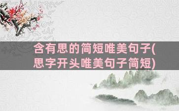 含有思的简短唯美句子(思字开头唯美句子简短)