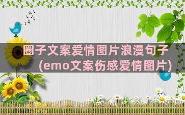 圈子文案爱情图片浪漫句子(emo文案伤感爱情图片)