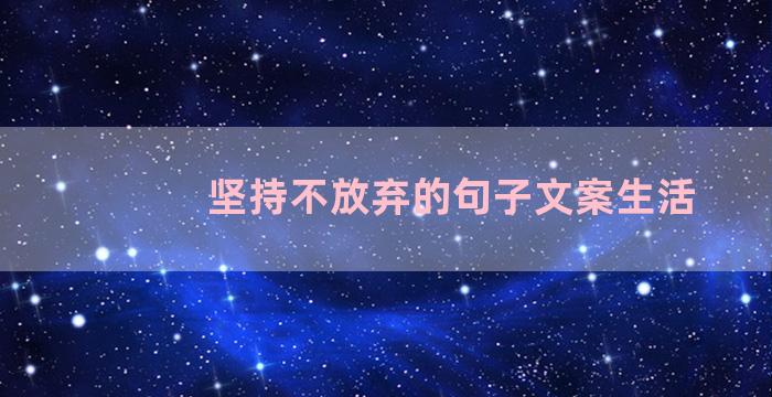 坚持不放弃的句子文案生活