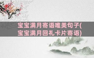 宝宝满月寄语唯美句子(宝宝满月回礼卡片寄语)