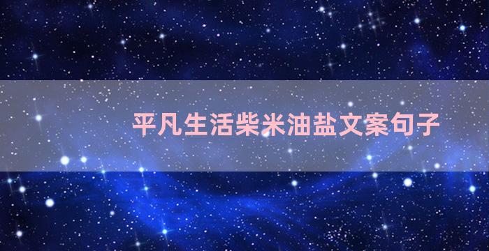 平凡生活柴米油盐文案句子