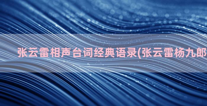 张云雷相声台词经典语录(张云雷杨九郎相声全集)