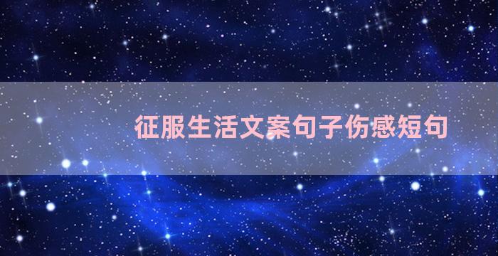 征服生活文案句子伤感短句