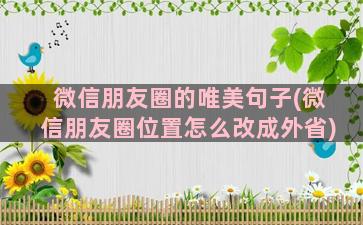 微信朋友圈的唯美句子(微信朋友圈位置怎么改成外省)