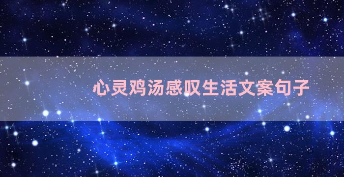 心灵鸡汤感叹生活文案句子