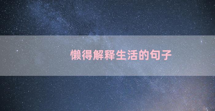 懒得解释生活的句子