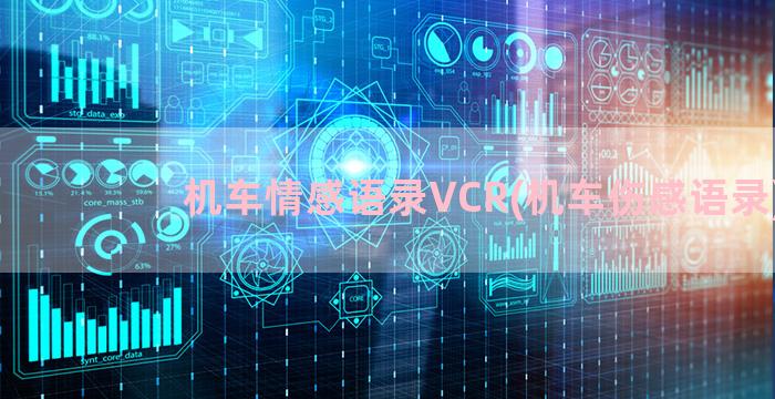 机车情感语录VCR(机车伤感语录)