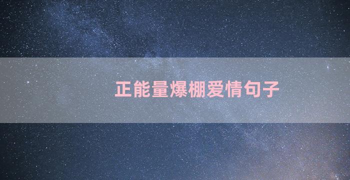 正能量爆棚爱情句子