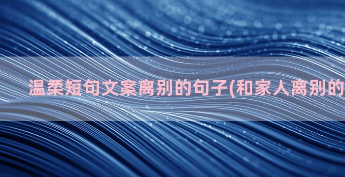 温柔短句文案离别的句子(和家人离别的文案短句)