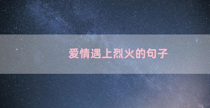 爱情遇上烈火的句子