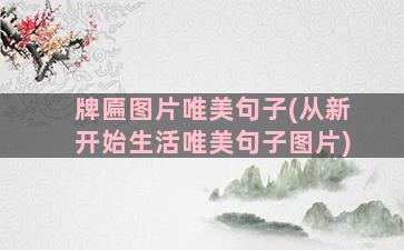 牌匾图片唯美句子(从新开始生活唯美句子图片)