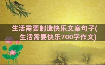 生活需要制造快乐文案句子(生活需要快乐700字作文)