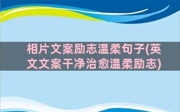 相片文案励志温柔句子(英文文案干净治愈温柔励志)