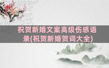 祝贺新婚文案高级伤感语录(祝贺新婚贺词大全)