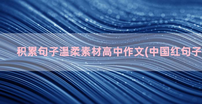 积累句子温柔素材高中作文(中国红句子素材积累)