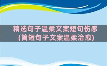 精选句子温柔文案短句伤感(简短句子文案温柔治愈)