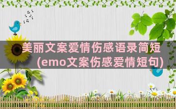 美丽文案爱情伤感语录简短(emo文案伤感爱情短句)