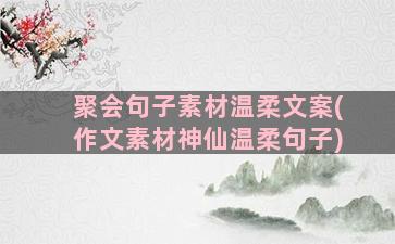 聚会句子素材温柔文案(作文素材神仙温柔句子)