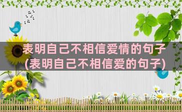 表明自己不相信爱情的句子(表明自己不相信爱的句子)