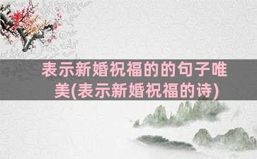 表示新婚祝福的的句子唯美(表示新婚祝福的诗)