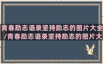 青春励志语录坚持励志的图片大全/青春励志语录坚持励志的图片大全