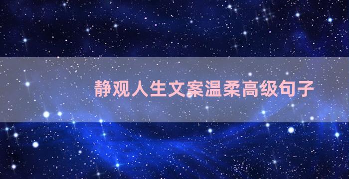 静观人生文案温柔高级句子